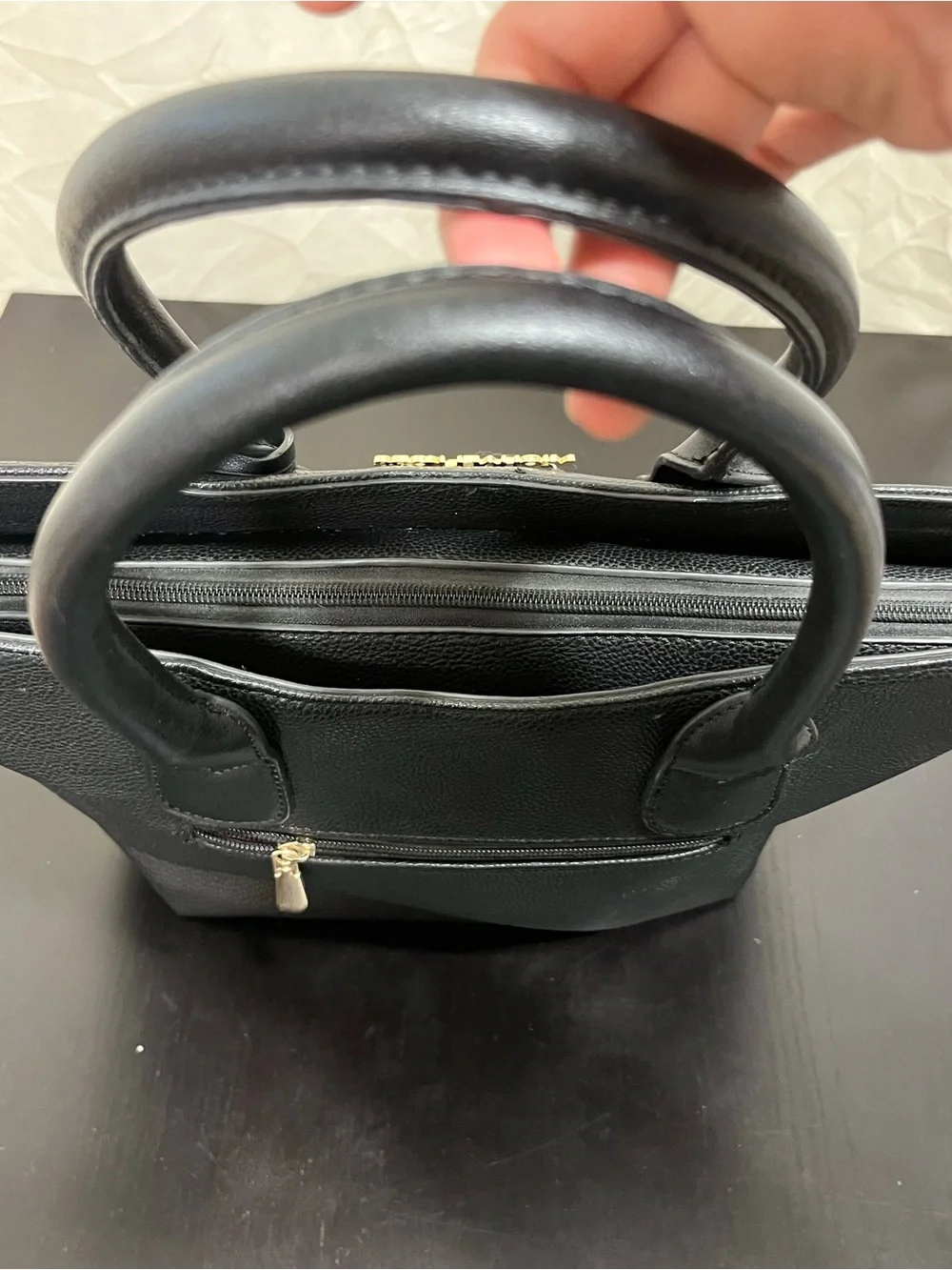 Michael Kors Black Leather Tote Bag
